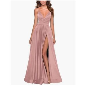 Bridesmaid or Prom, Dusty Rose Satin Dress